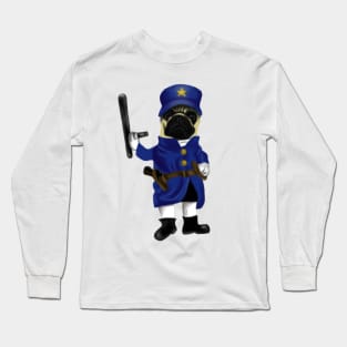 Funny Pug Officer Dog Lovers Gift Long Sleeve T-Shirt